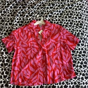 Vibrant Red and Pink Women's Top